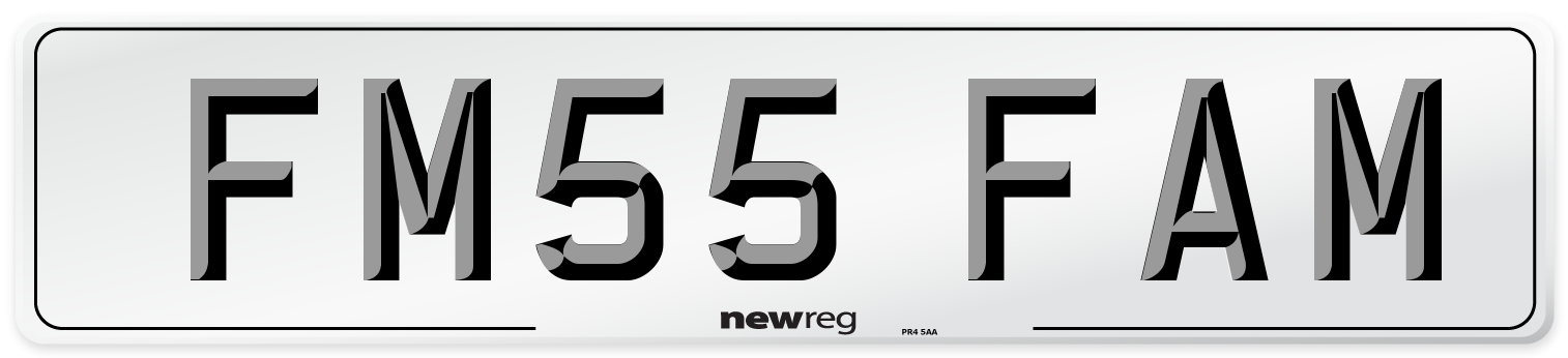 FM55 FAM Number Plate from New Reg